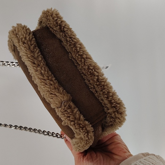 Stradivarius faux brown leather cross body chain strap purse new with tags - Picture 4 of 6